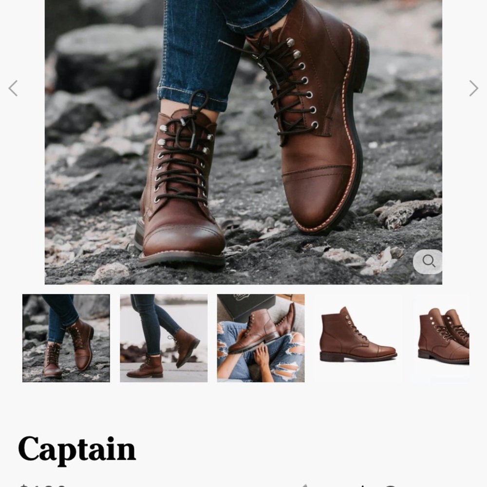 Brown Handmade Whiskey Leather Lace up low heel Boots Thursday Boot Co. Captain